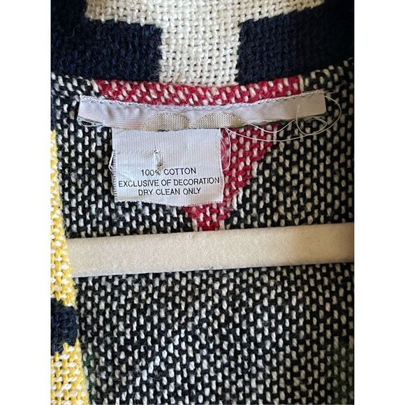 S4 Vintage Native American Tribal Print Cardigan Sweater Vest‎ 100% Cotton - Picture 4 of 6